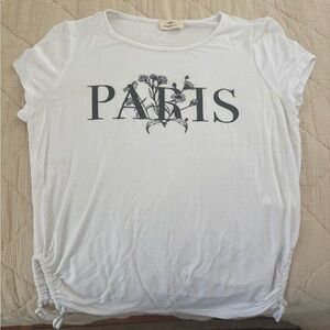 White Paris Graphic Women's Top